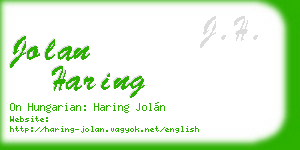jolan haring business card